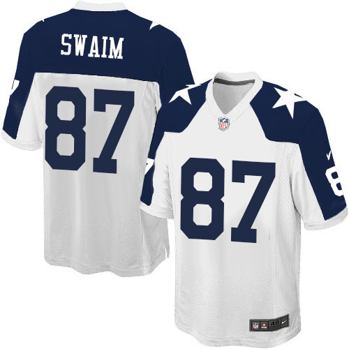 Men's Game Geoff Swaim Nike Jersey White Alternate - #87 Throwback NFL Dallas Cowboys